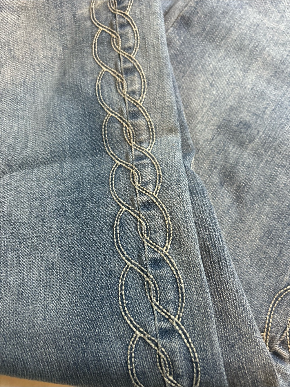 OAT New York Jeans 0 25 Blue Denim Braided Embroidered Side Detail - Picture 2 of 10
